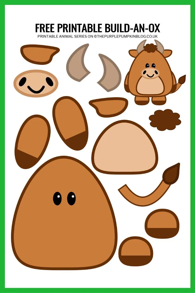 Build An Ox Free Printable Paper Ox Template Craft 