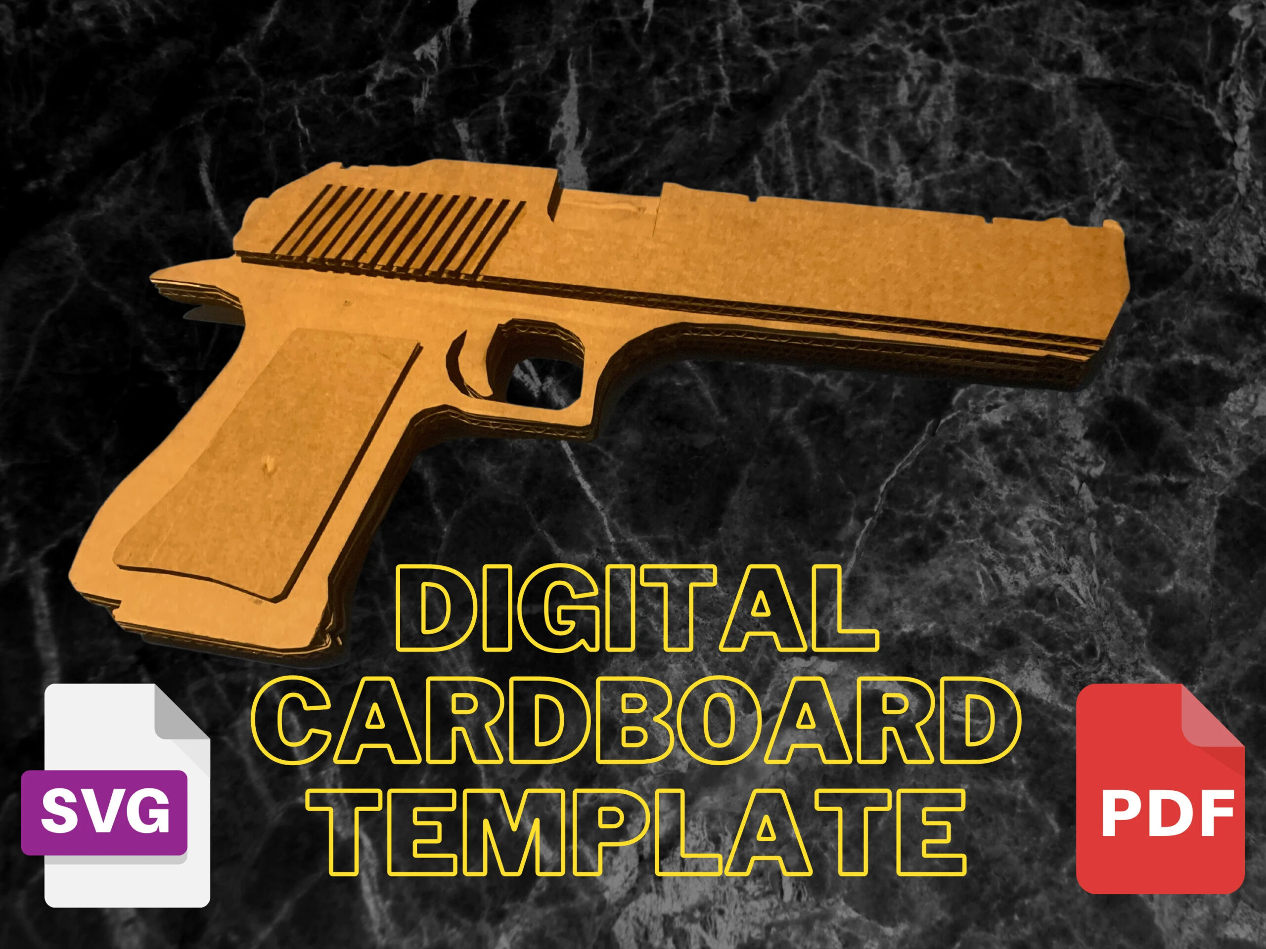 Cardboard Pistol Digital Files Only Cardboard Template Kids Craft Template DIY Craft Digital Cardboard Pattern Pretend Play Etsy
