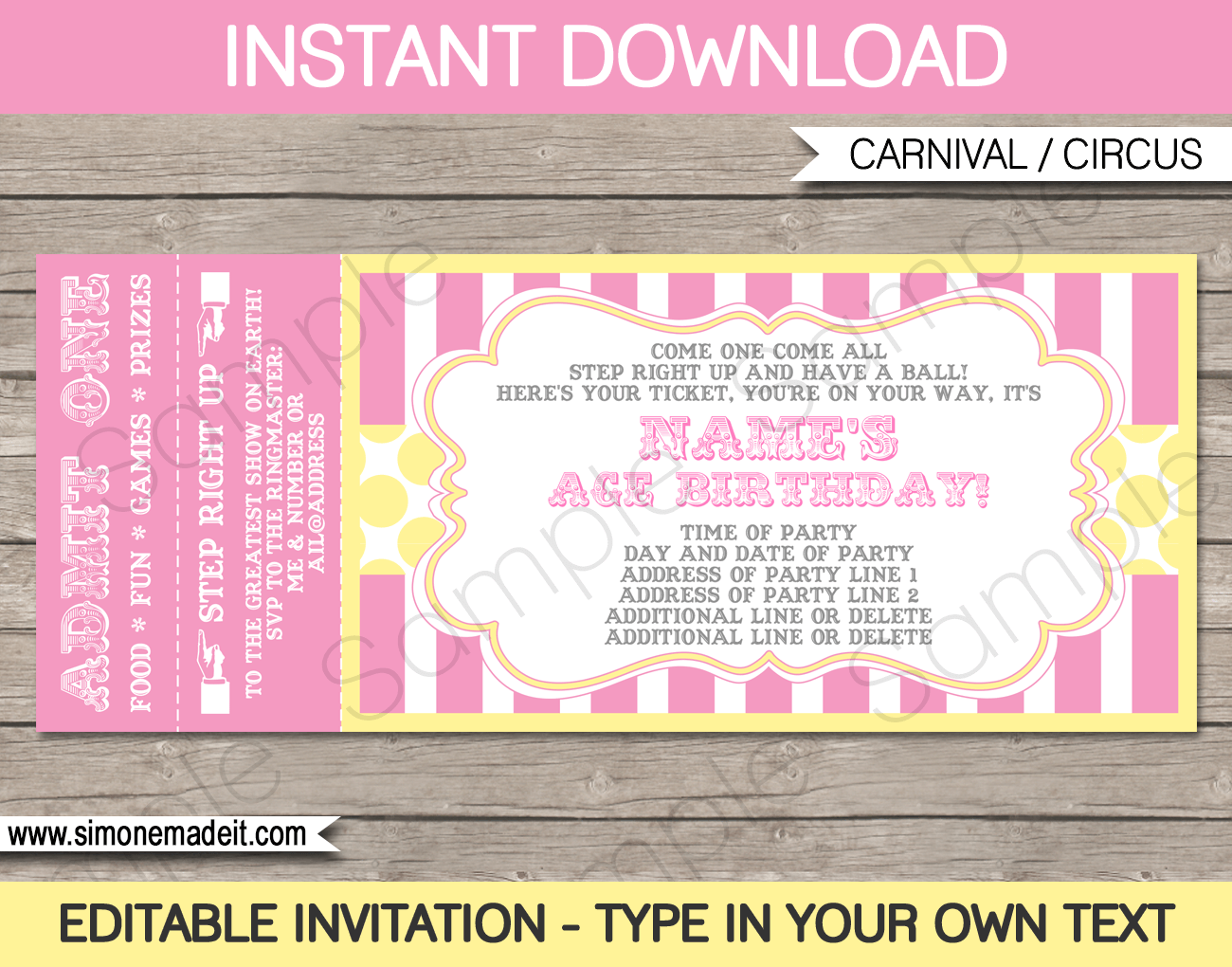 Free Printable Carnival Ticket Templates Free Printable Carnival Ticket Templates
