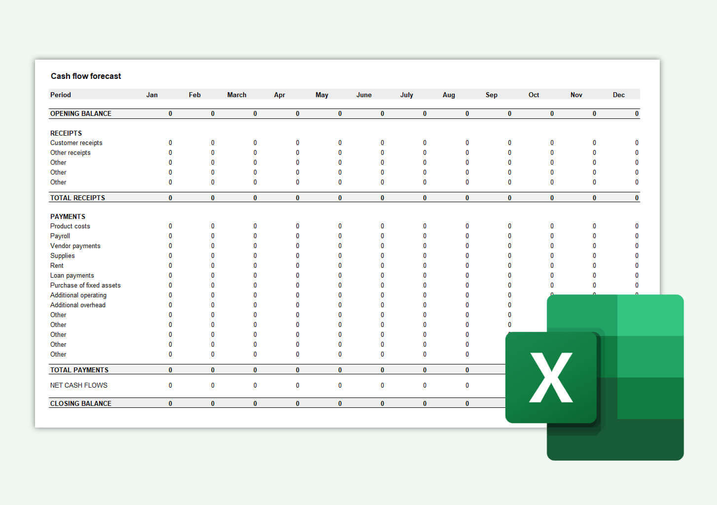 Cash Flow Forecast Template Free For Excel Google Sheets Conta