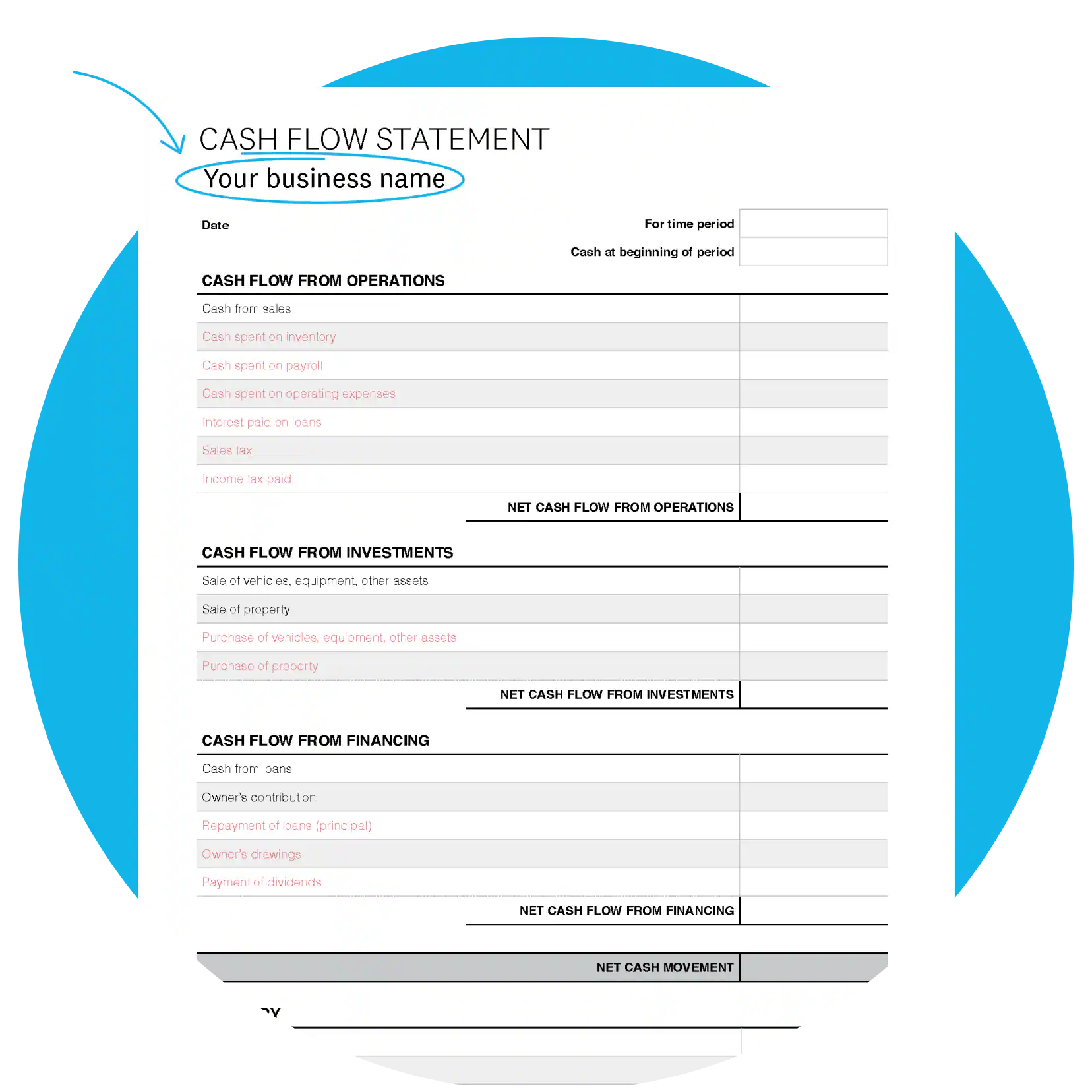 Cash Flow Statement Template Xero US