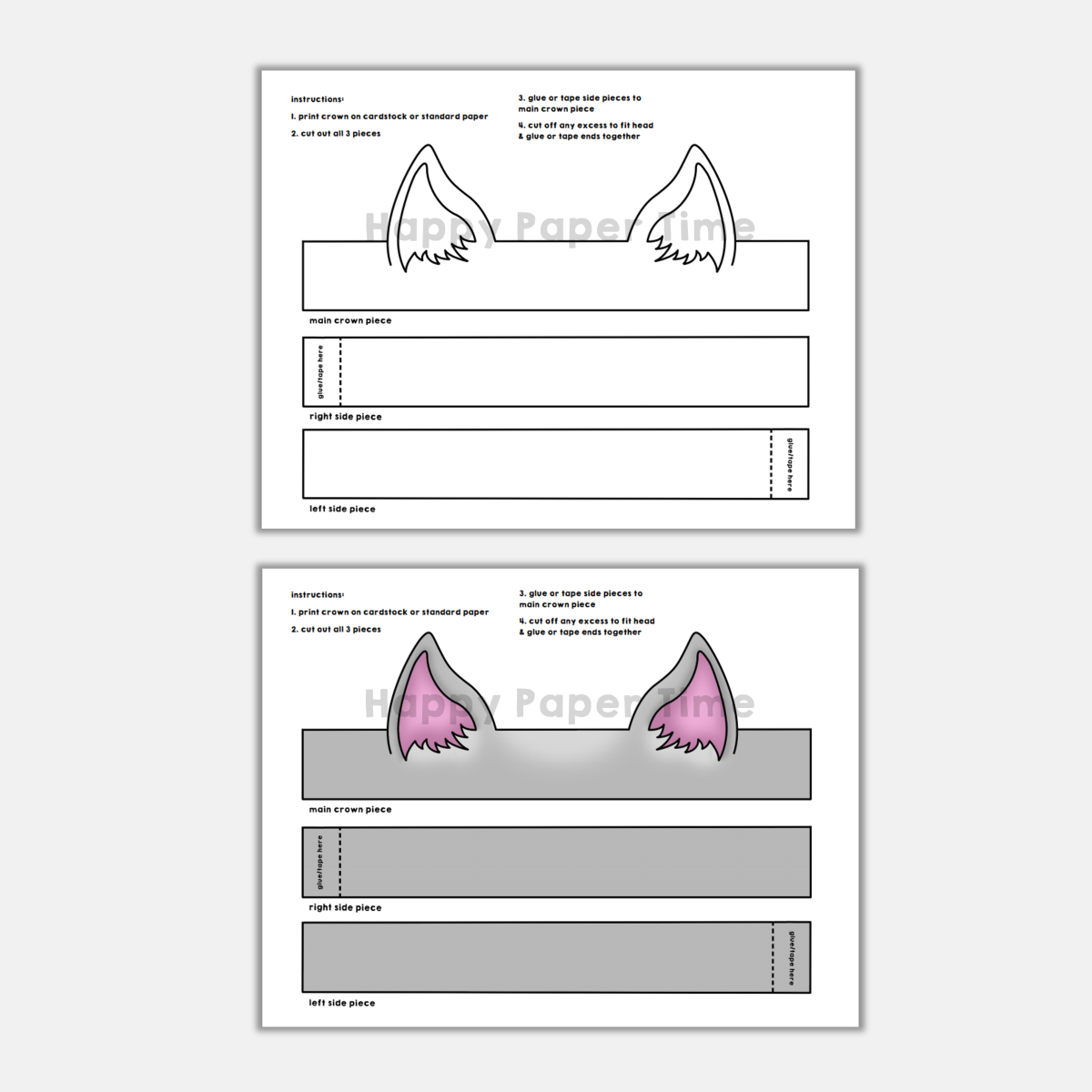 Cat Ears Paper Crown Printable Coloring Craft Made By Teachers Cat Ears Paper Crown Printable Coloring Craft Made By Teachers