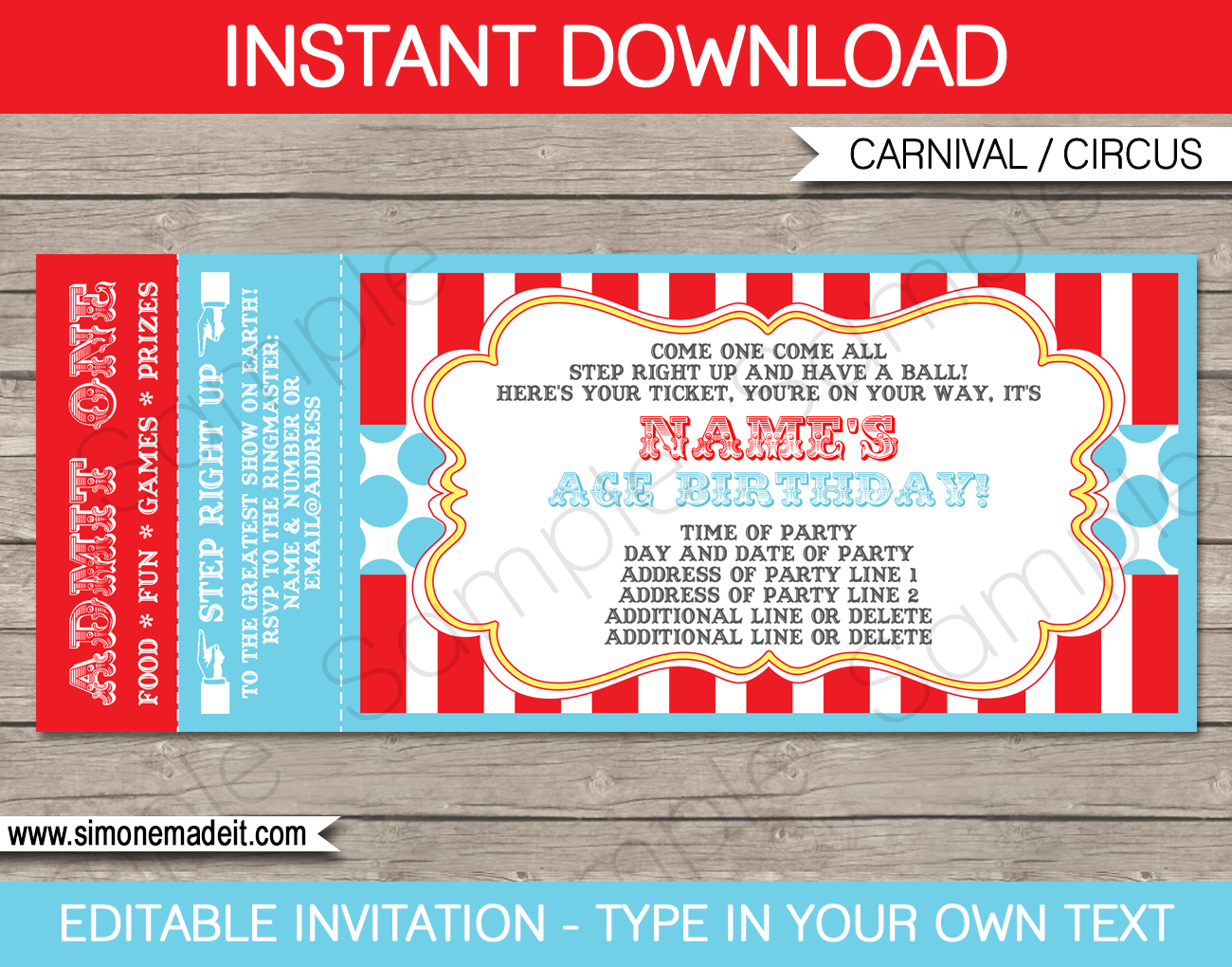 Free Printable Circus Invitation Templates Free Printable Circus Invitation Templates