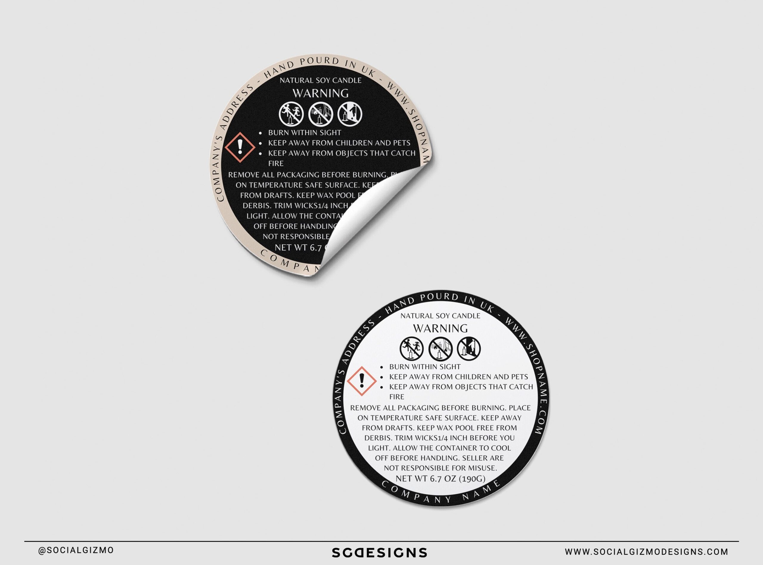 CLP Label Template Candle Warning Labels DIY Candle Warning Label Digital Download Printable Label Customisable Warning Labels Etsy