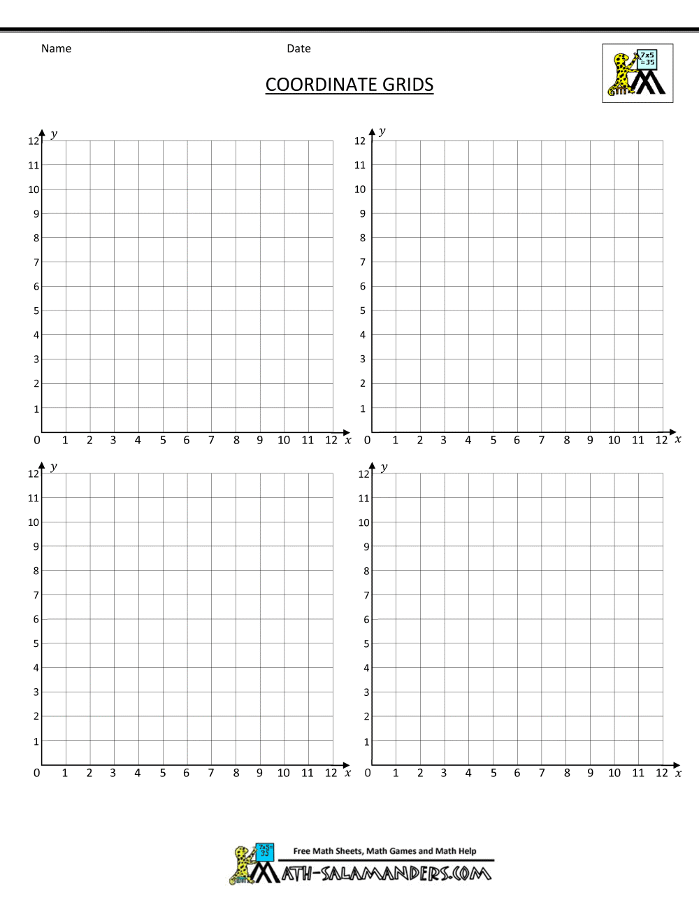 Coordinate Plane Grid Coordinate Plane Grid