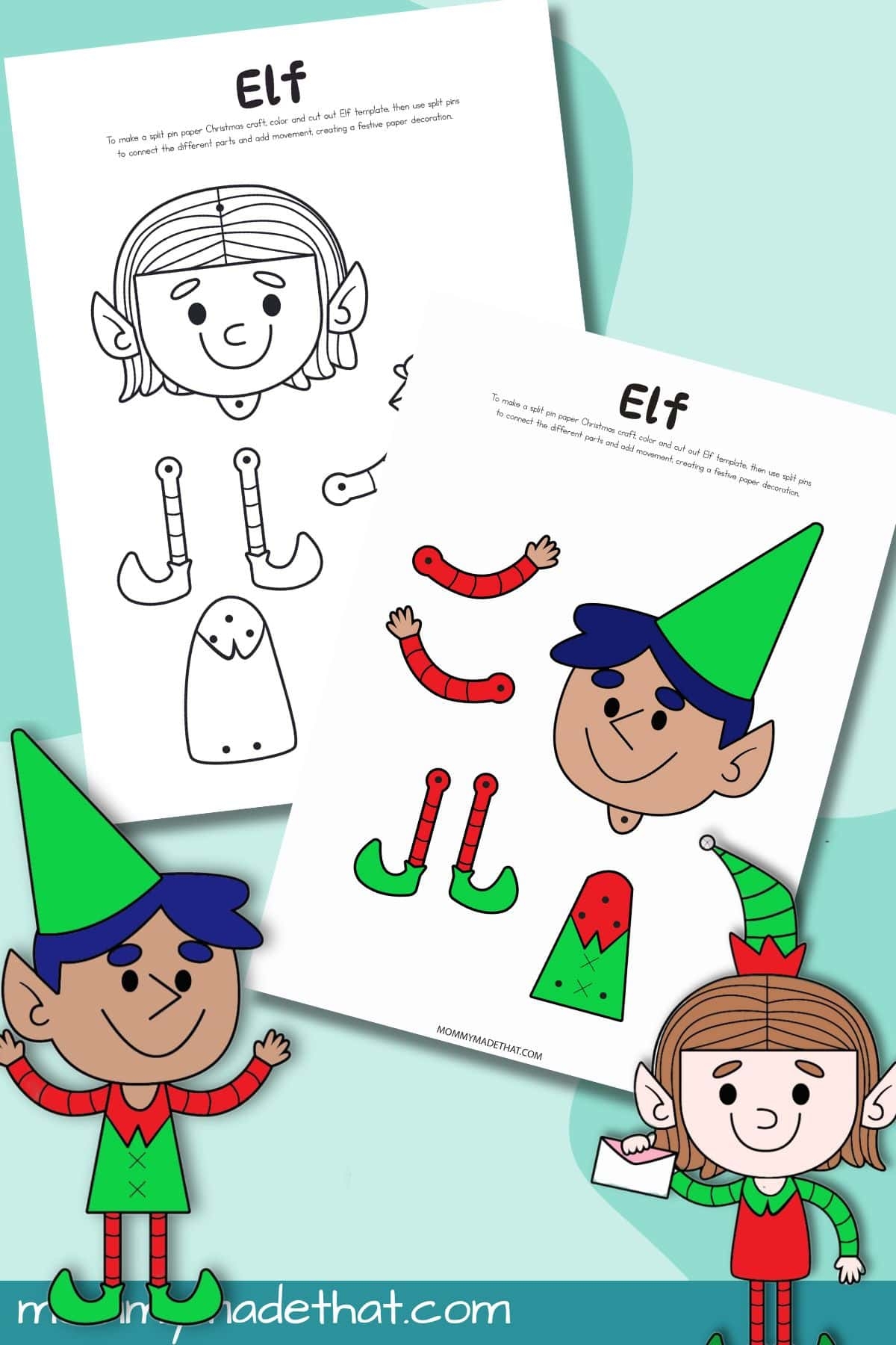 Create Your Own Moveable Elf Craft Fun With Split Pins 