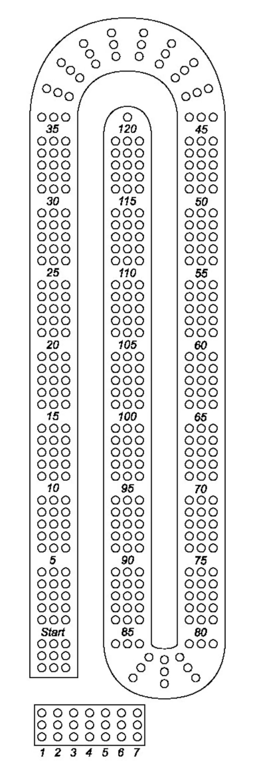Free Printable Cribbage Board Templates Free Printable Cribbage Board Templates