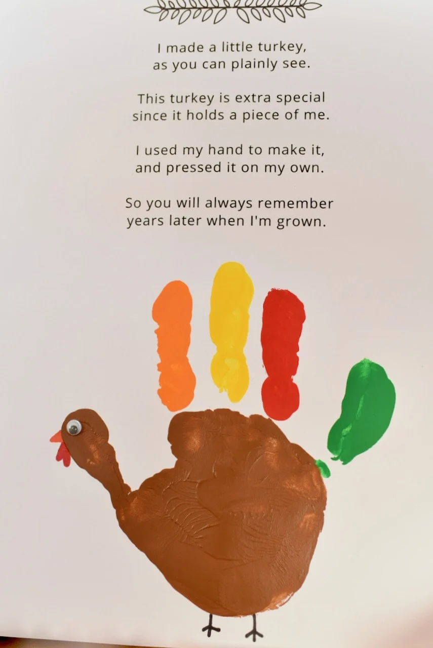 CUTEST Turkey Handprint Craft Poem Printable Make Life Lovely