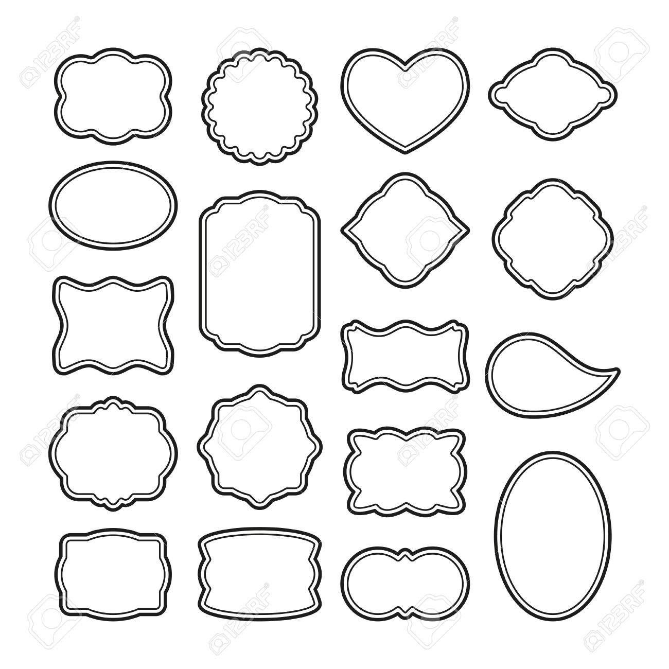 Decorative Vintage Frames Blank Labels Template Vector Illustration Royalty Free SVG Cliparts Vectors And Stock Illustration Image 104244943 