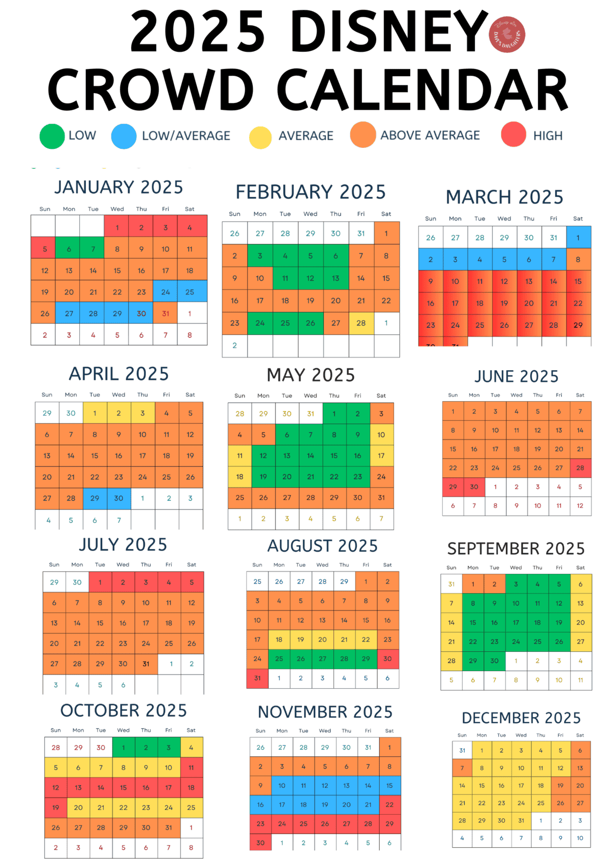 Disney Crowd Calendar October 2025