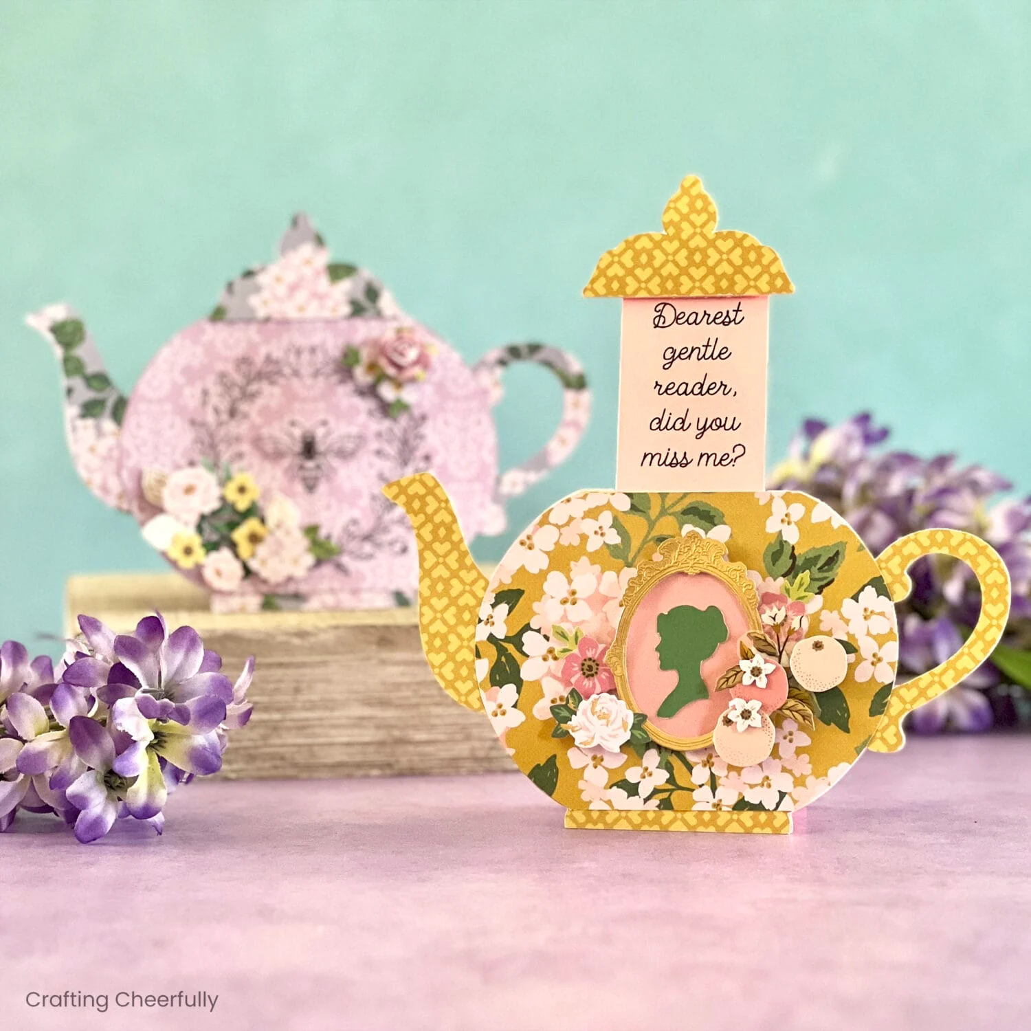 DIY Bridgerton Inspired Teapot Cards Crafting Cheerfully