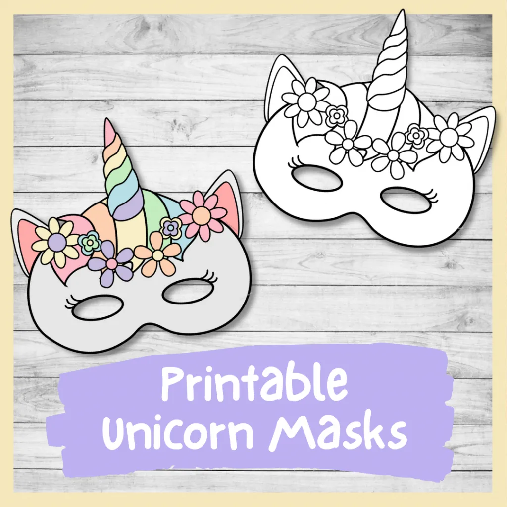 DIY Printable Unicorn Masks Color And Plain Templates PDF Nurtured Neurons DIY Printable Unicorn Masks Color And Plain Templates PDF Nurtured Neurons