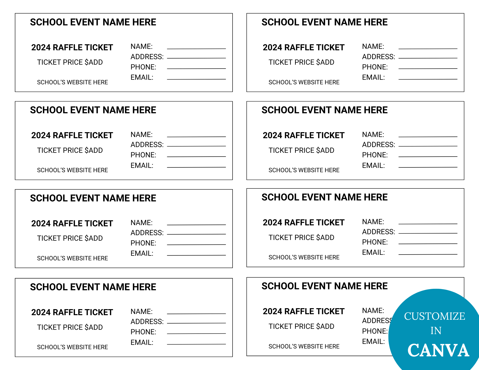 Free Printable Raffle Ticket Templates