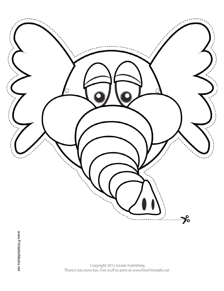 Elephant Mask Outline Template Download Printable PDF Templateroller