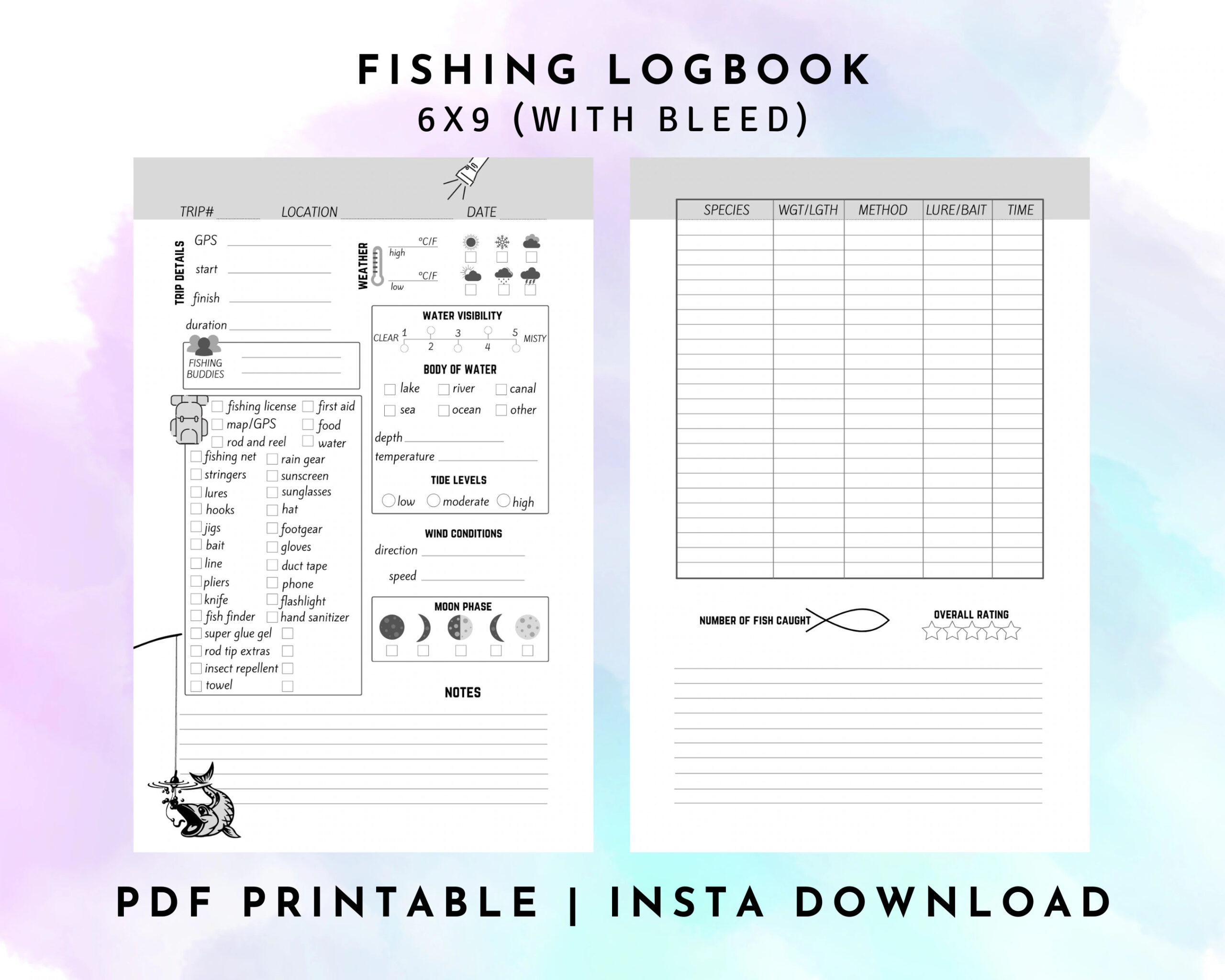 Free Printable Fishing Log Templates