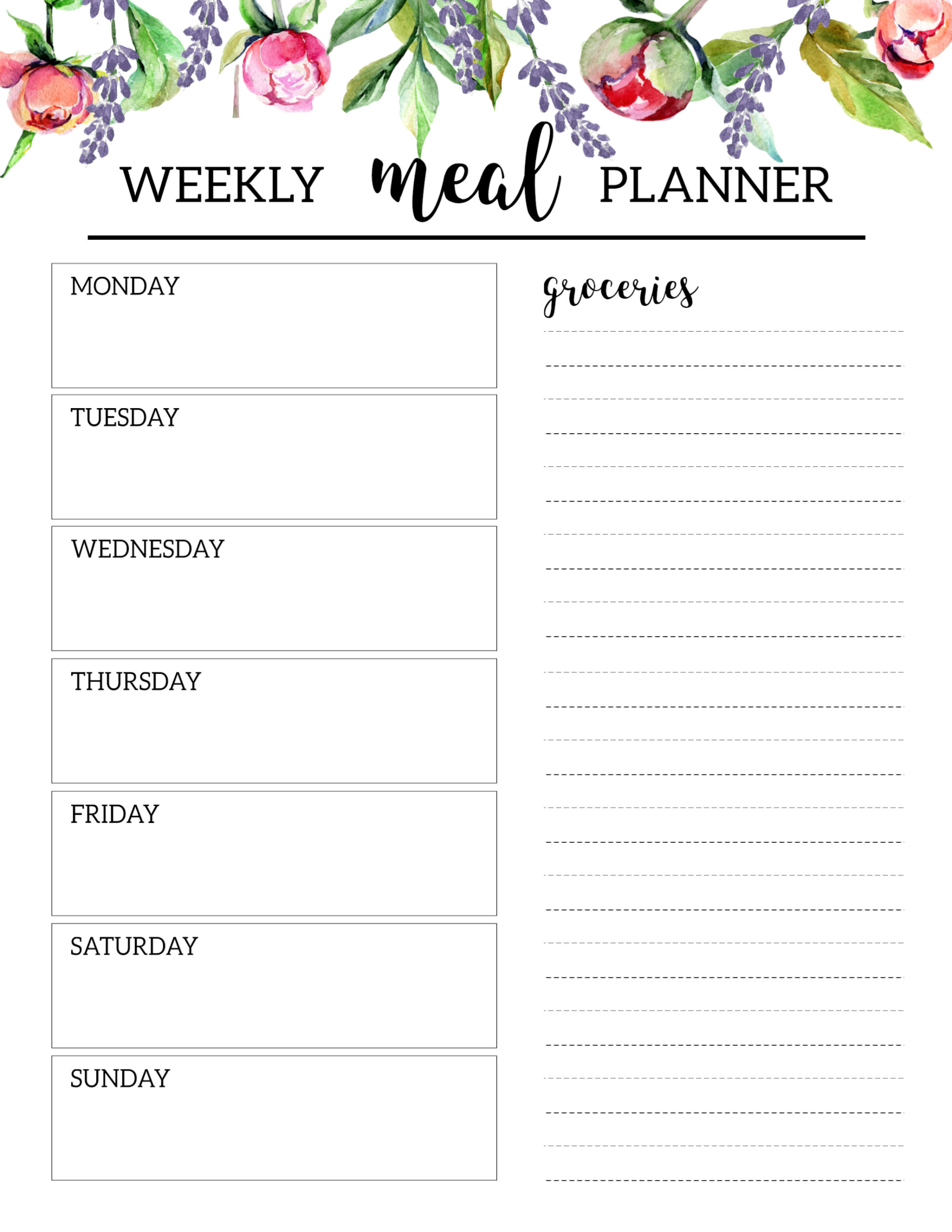 Free Printable Dinner Planner Templates Free Printable Dinner Planner Templates