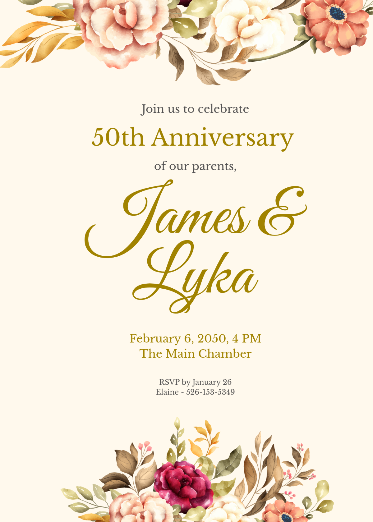 Free Printable Anniversary Invitation Templates