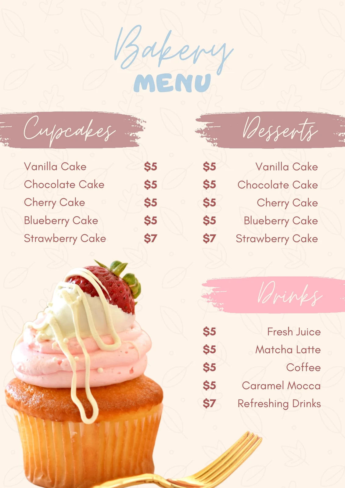 Free Printable Bakery Menu Templates Free Printable Bakery Menu Templates