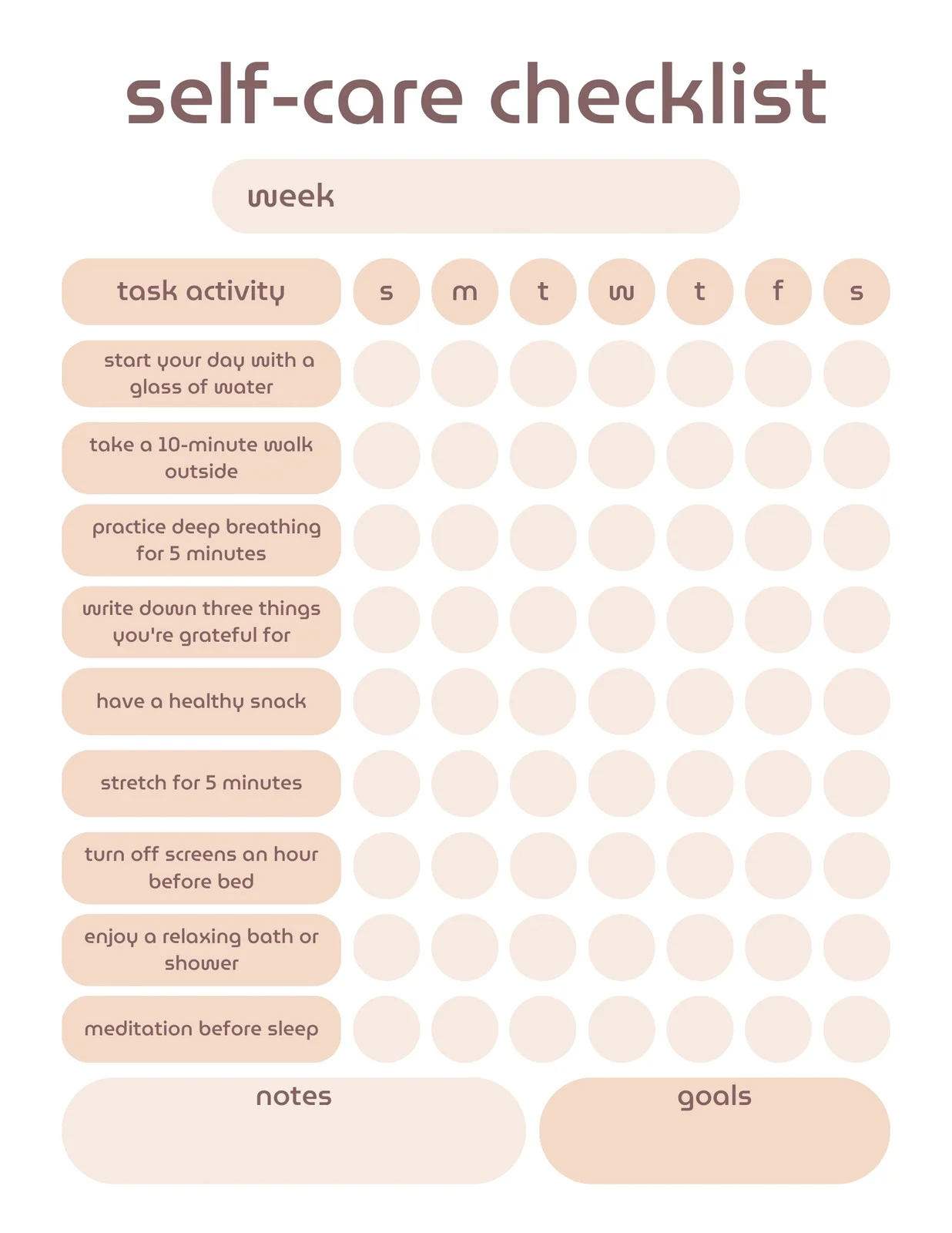 Free And Customizable Self Care Templates Free And Customizable Self Care Templates