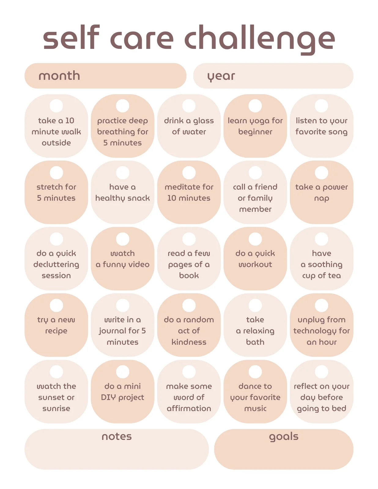 Free Printable Self Care Templates Free Printable Self Care Templates