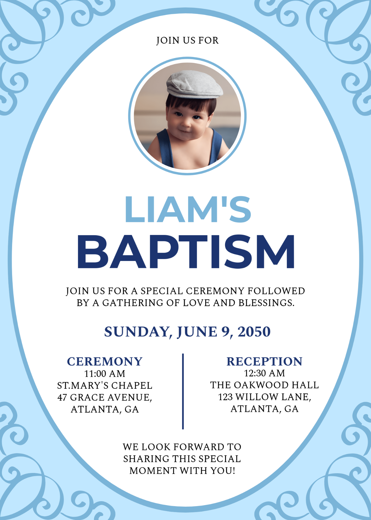 Free Baptism Invitation Templates Editable And Printable