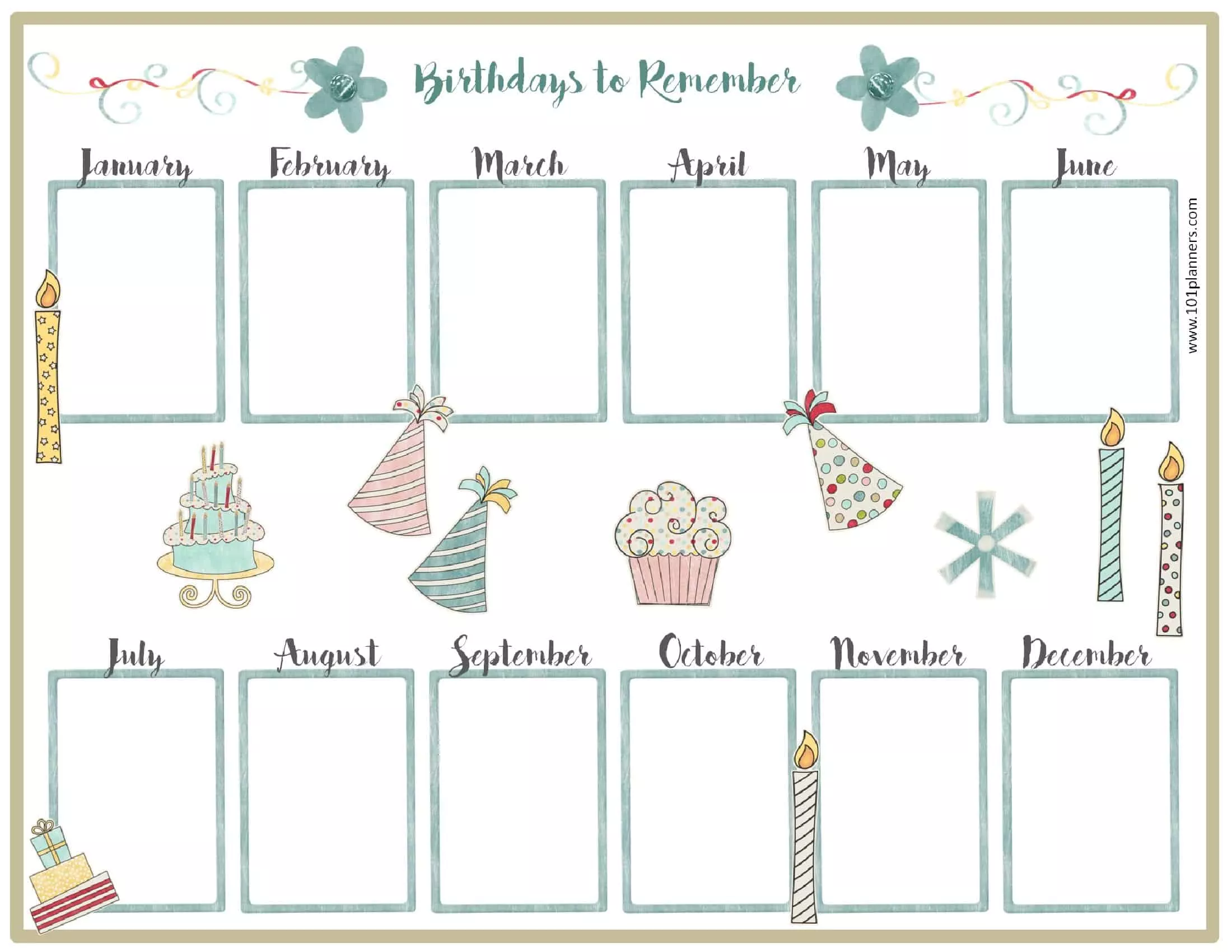 Free Printable Birthday Reminder Templates