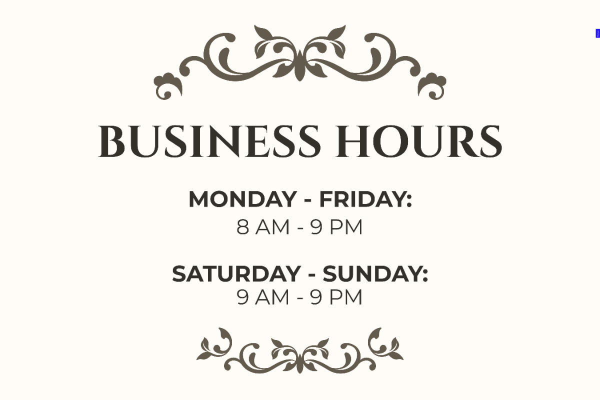 Free Printable Store Hours Templates Free Printable Store Hours Templates