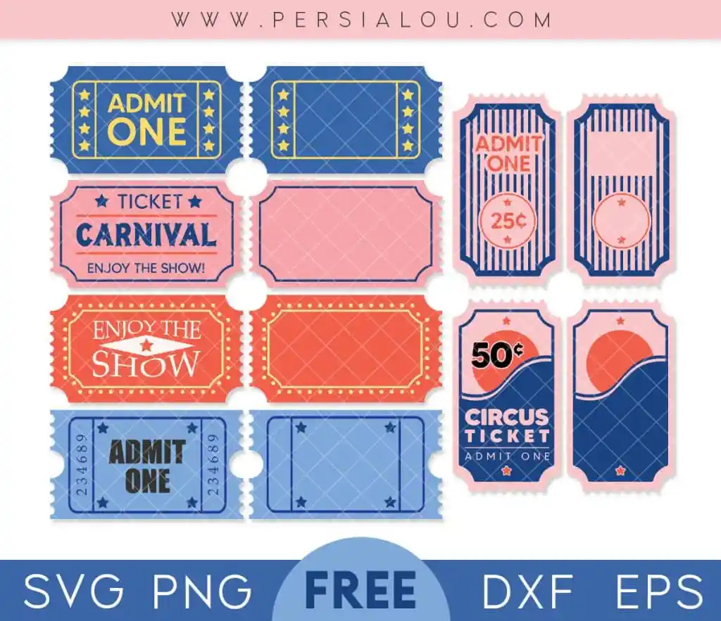 Free Carnival Ticket SVG Cut Files Free Carnival Ticket SVG Cut Files