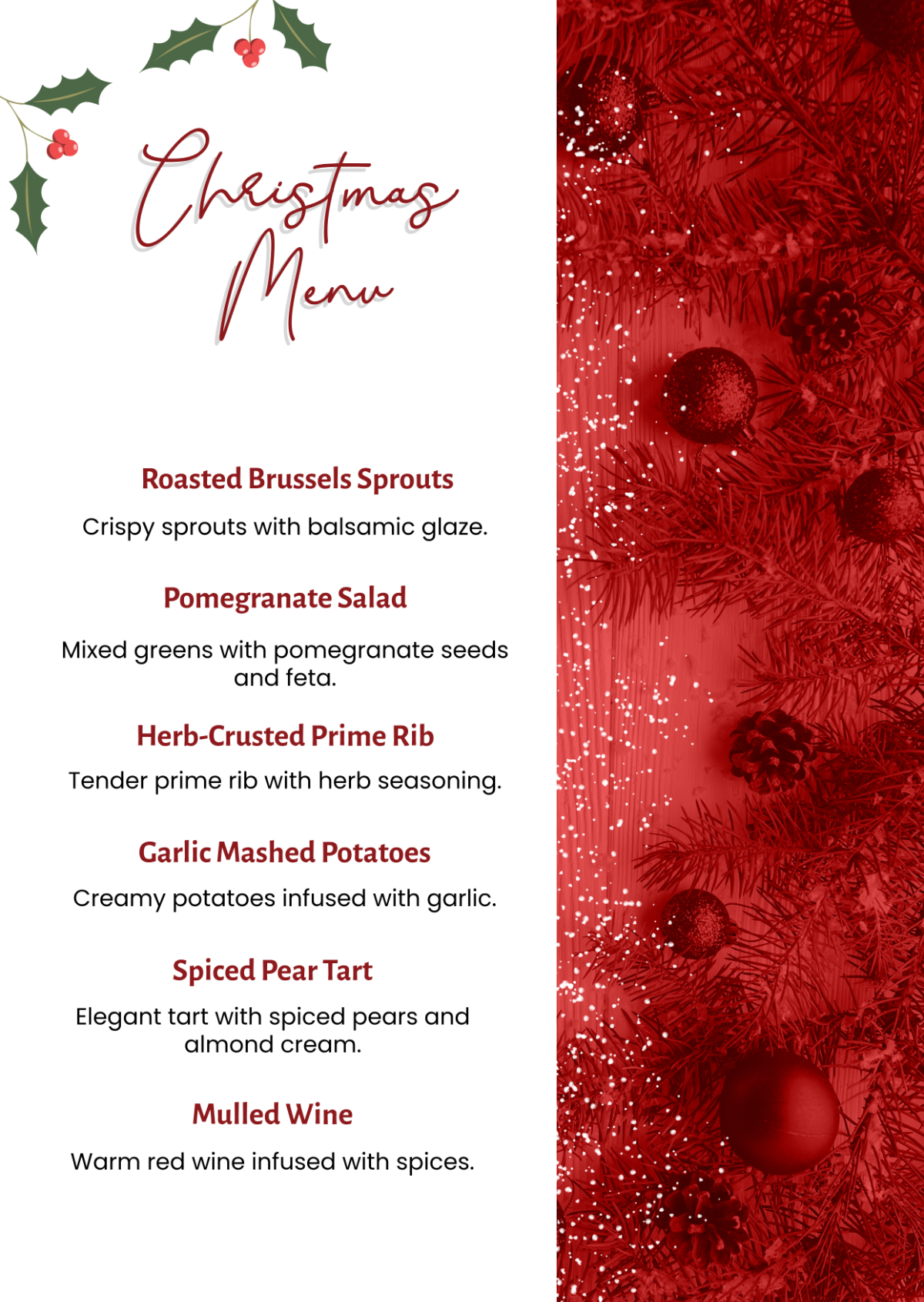 Free Printable Christmas Menu Templates Free Printable Christmas Menu Templates