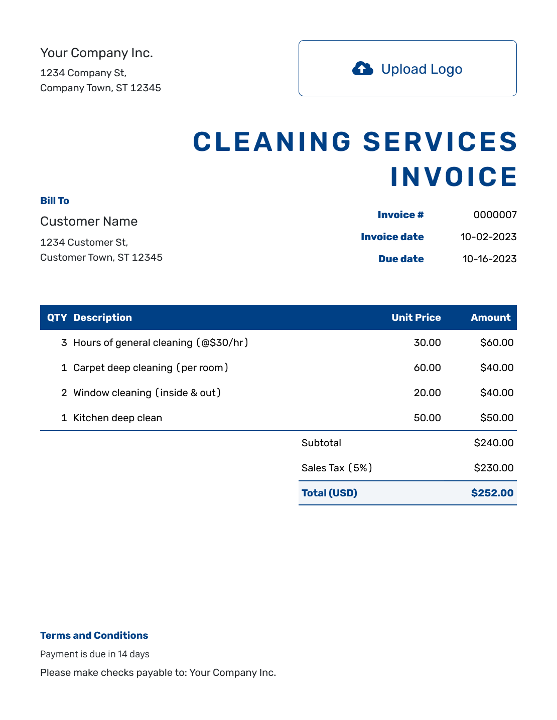 Free Cleaning Services Invoice Template Docelf Free Cleaning Services Invoice Template Docelf