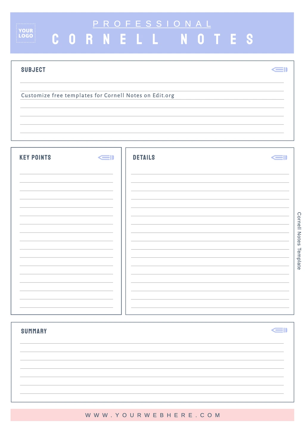 Free Printable Cornell Note Templates