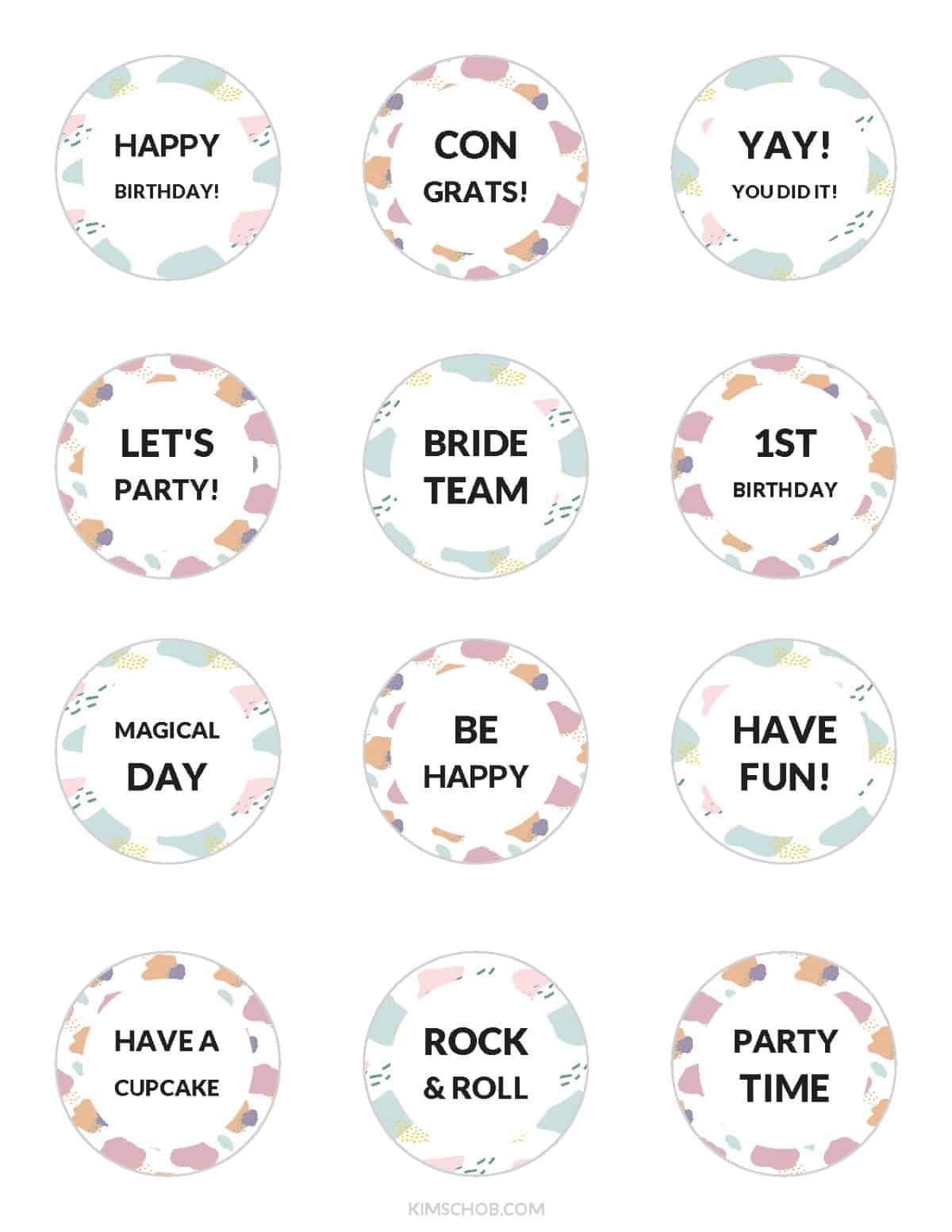 Free Printable Cupcake Topper Templates