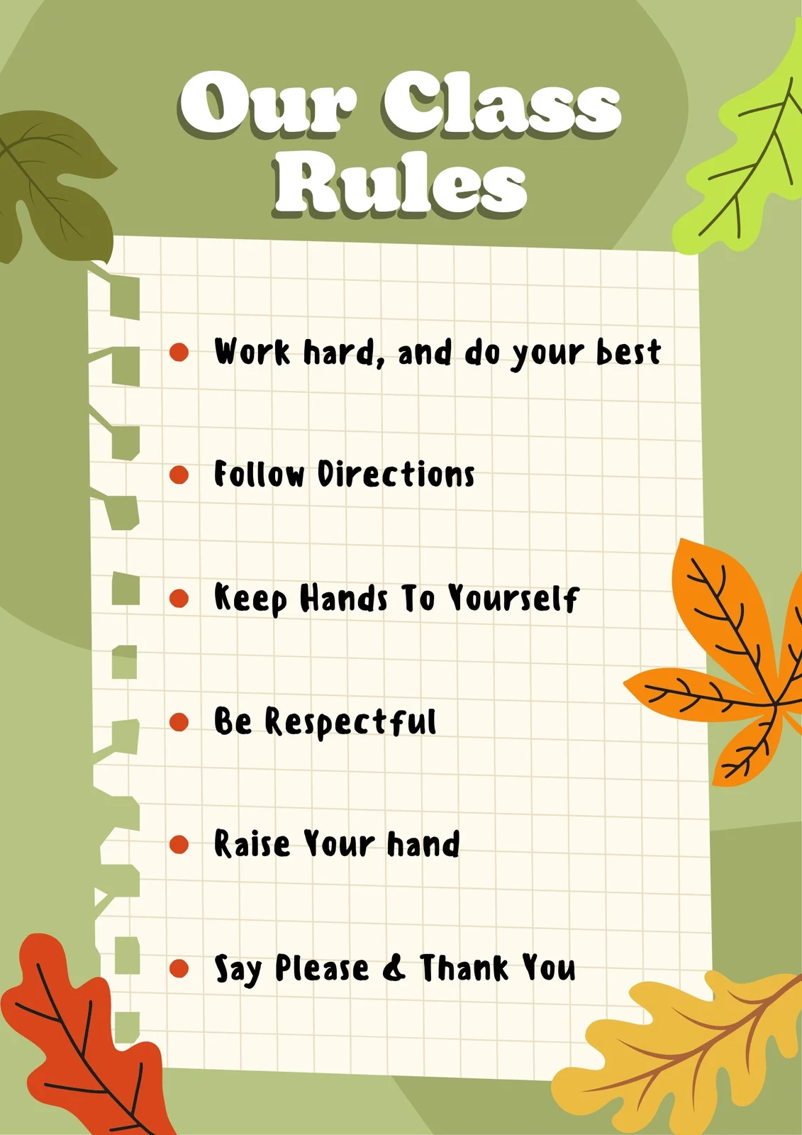 Free Printable Classroom Rules Templates Free Printable Classroom Rules Templates