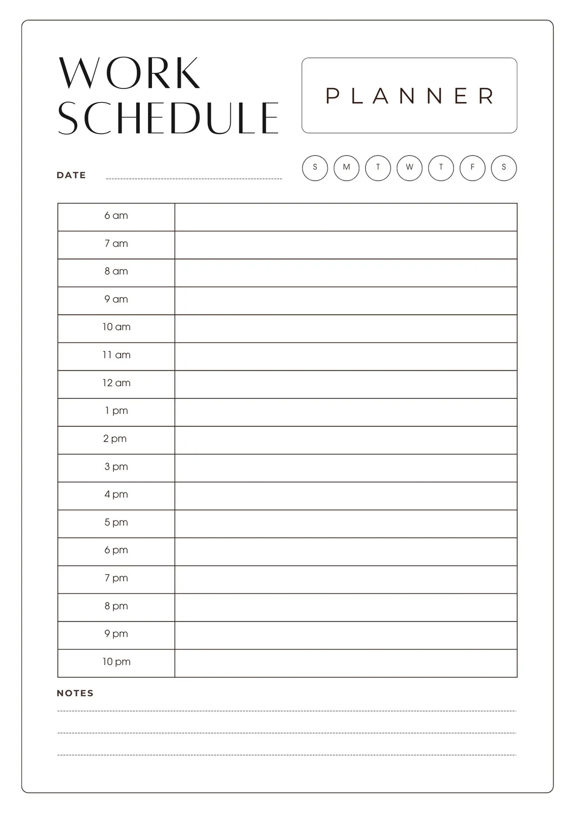 Free Custom Printable Work Schedule Planner Templates Canva