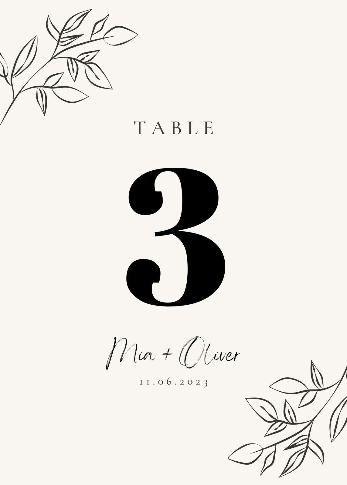 Free Printable Table Number Templates