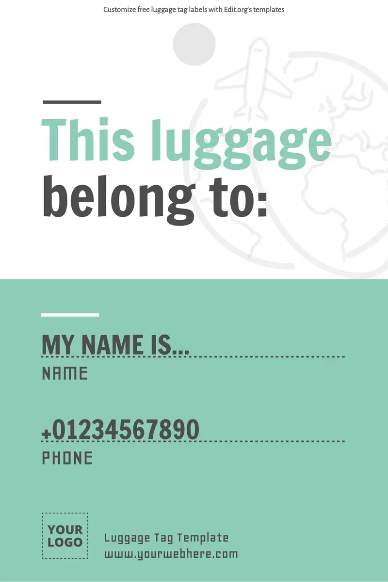 Free Printable Luggage Tag Templates