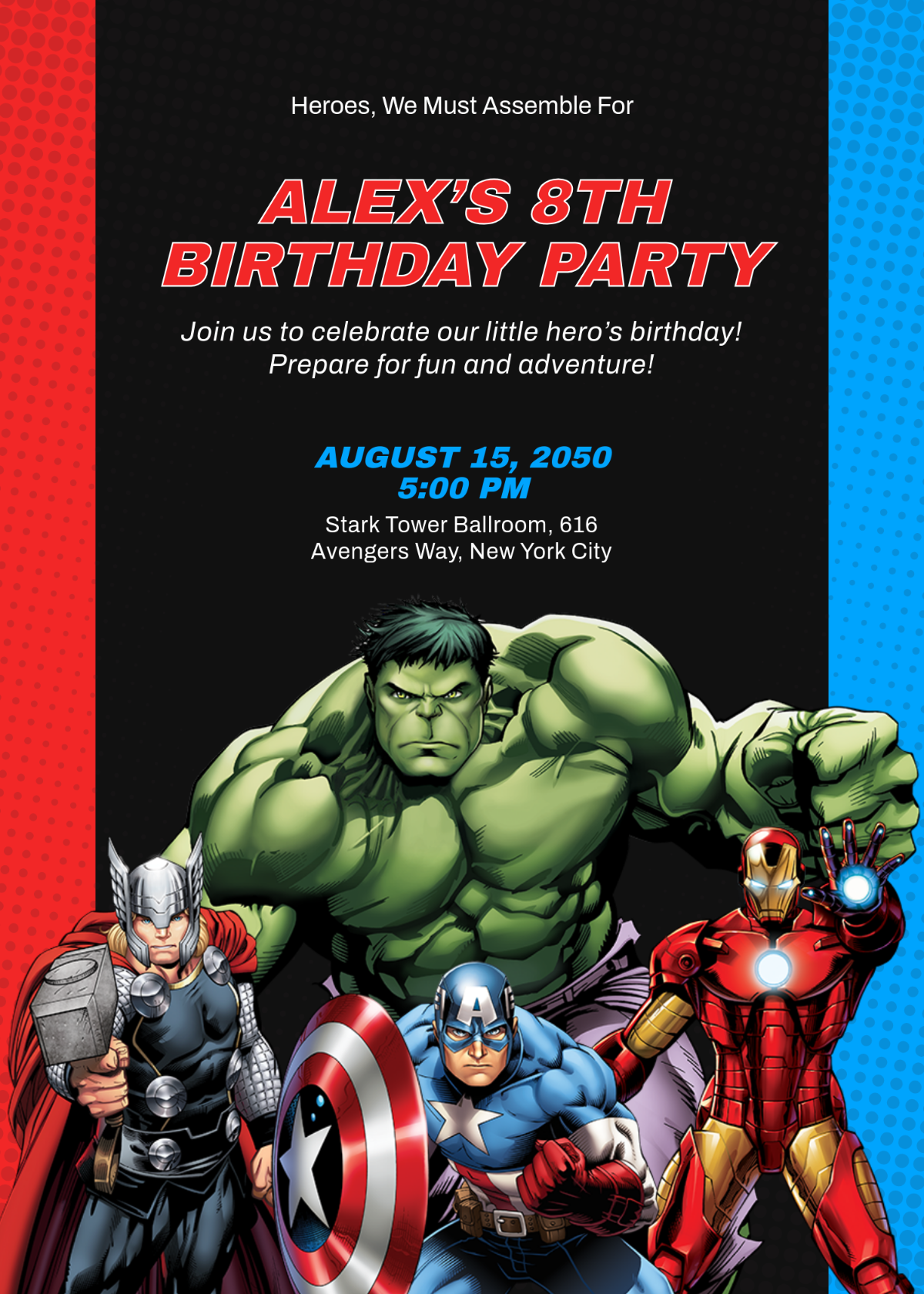 Free Editable Marvel Superhero Invitation Template To Edit Online