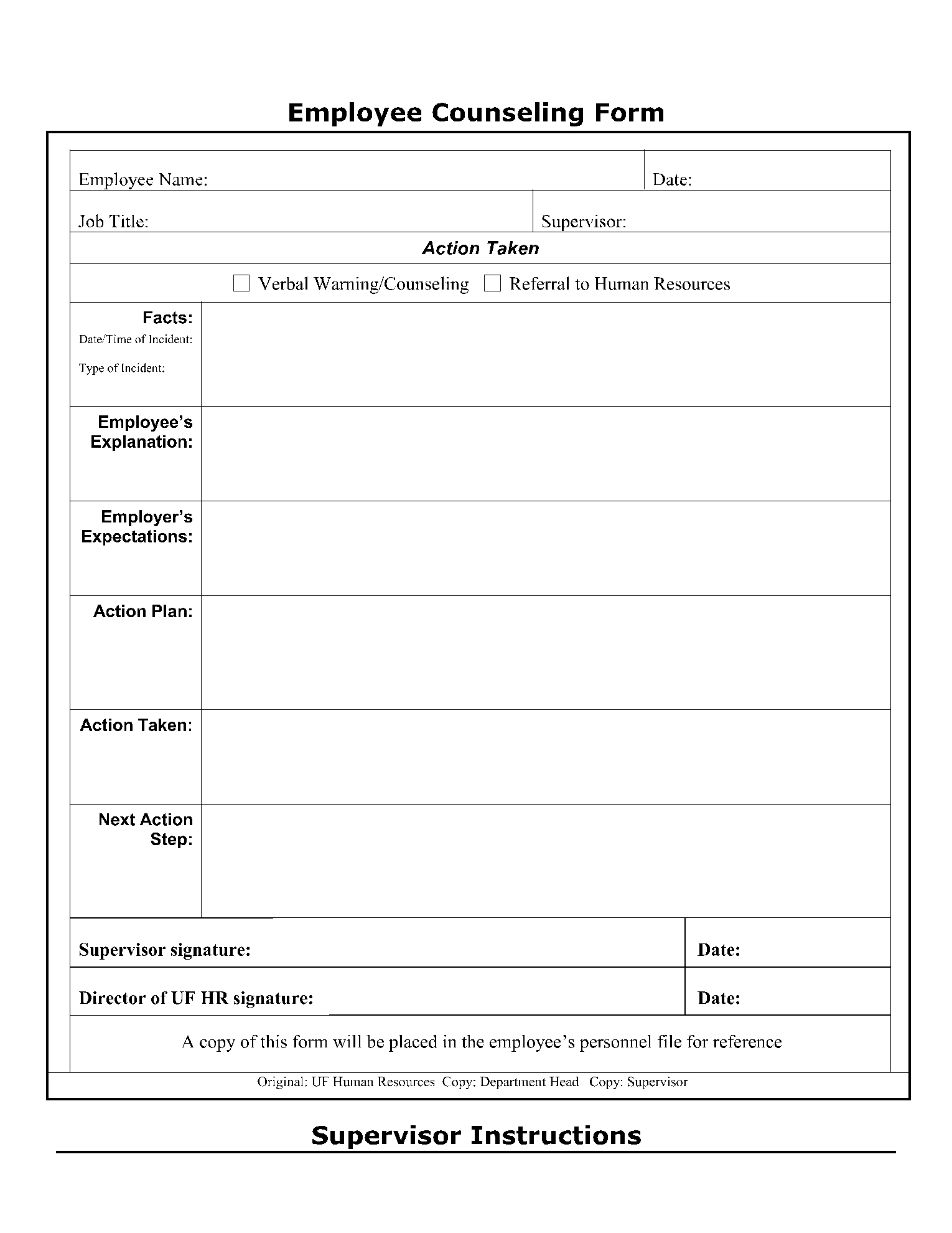 Free Employee Counseling Forms 2021 PDF CocoSign