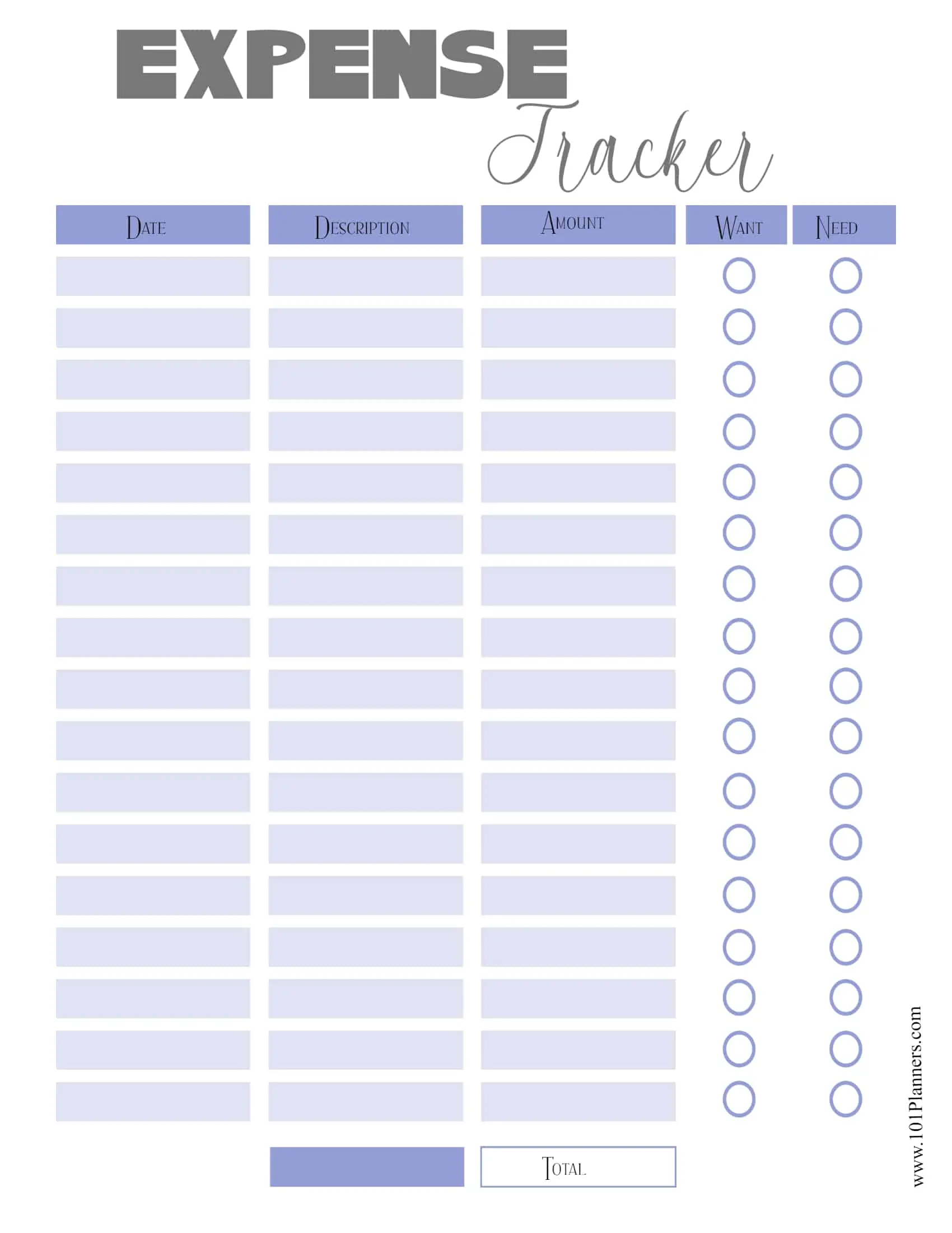 Free Printable Expense Log Templates