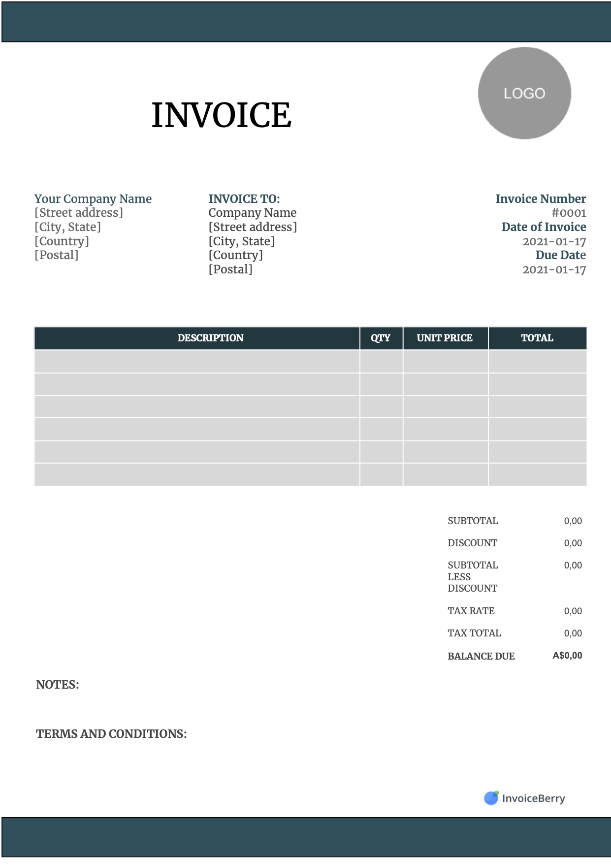 Free Printable Bill Templates
