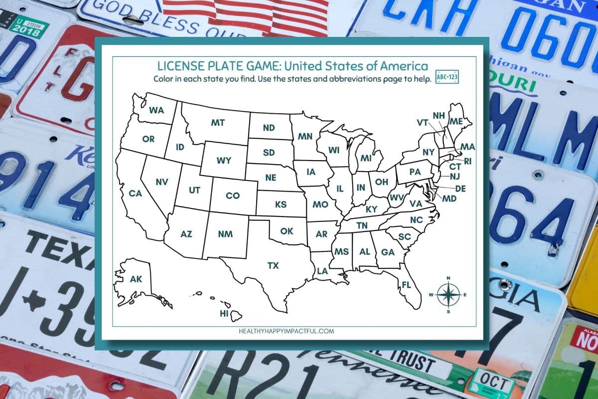 FREE License Plate Game Printable Buckle Up For Road Trip Fun