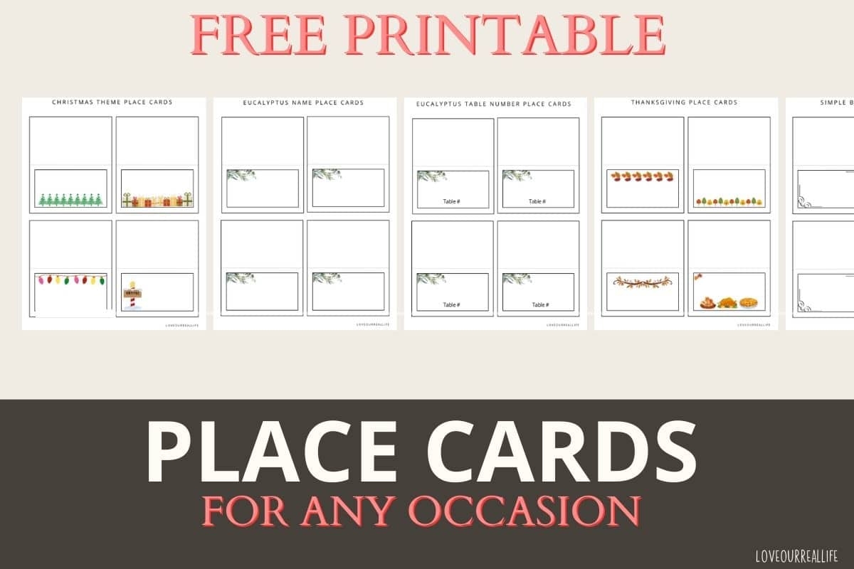 Free Place Card Printable Templates For Any Occasion Love Our Real Life