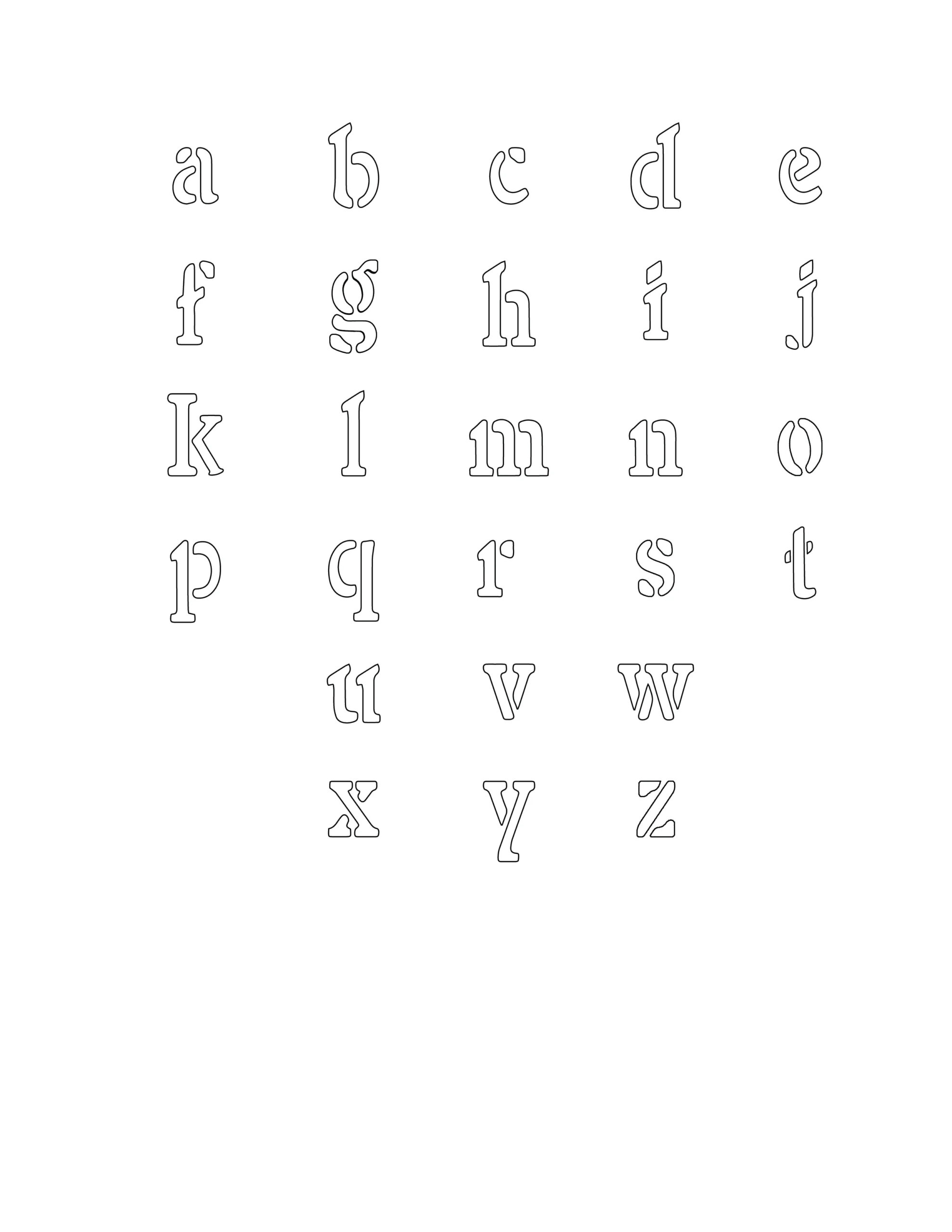 Free Printable Alphabet Stencils Templates Lowercase Free Printable Alphabet Stencils Templates Lowercase