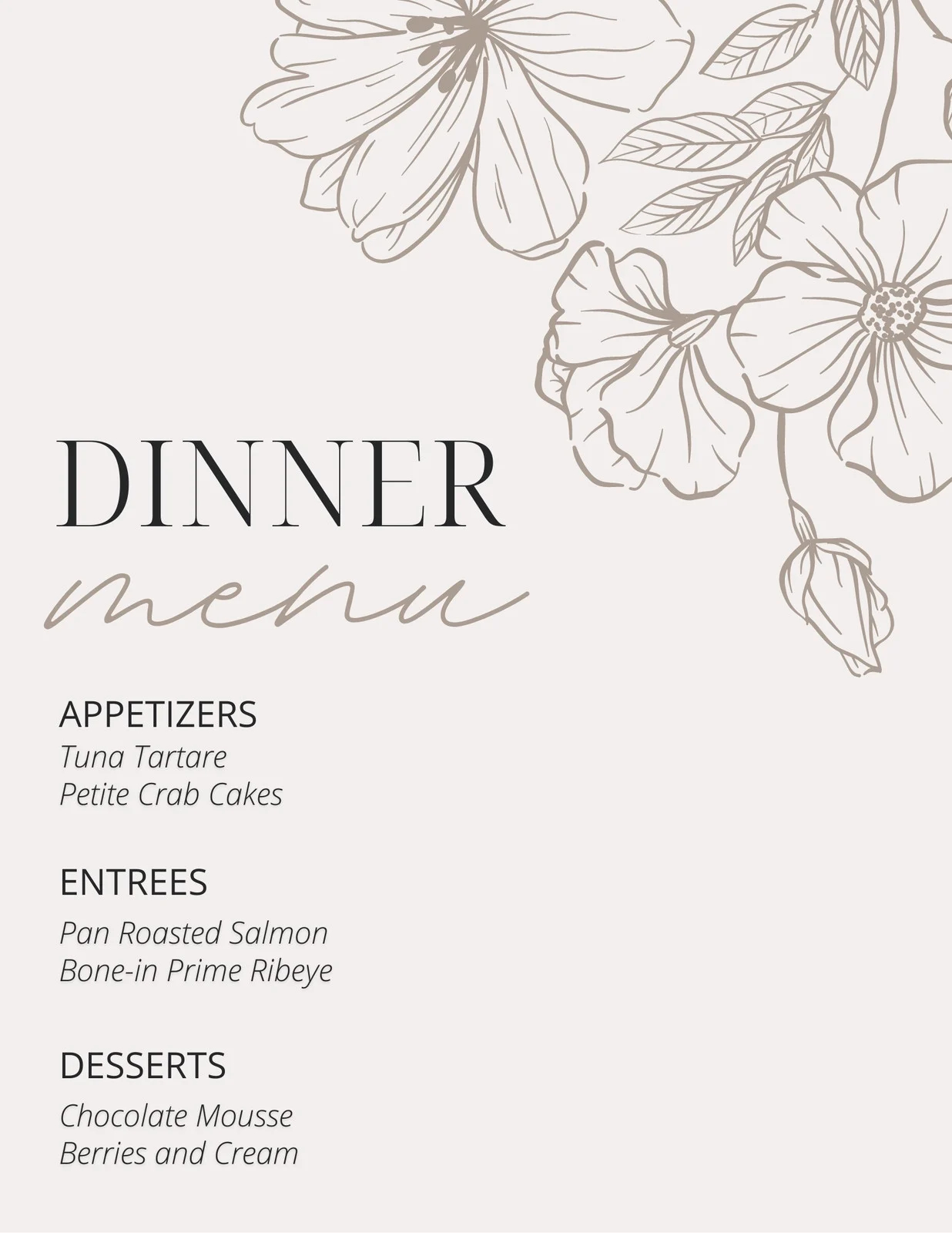 Free Printable Menu Templates