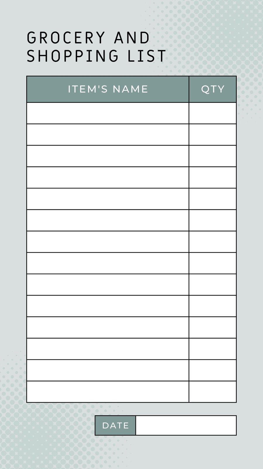 Free Printable Grocery List Templates