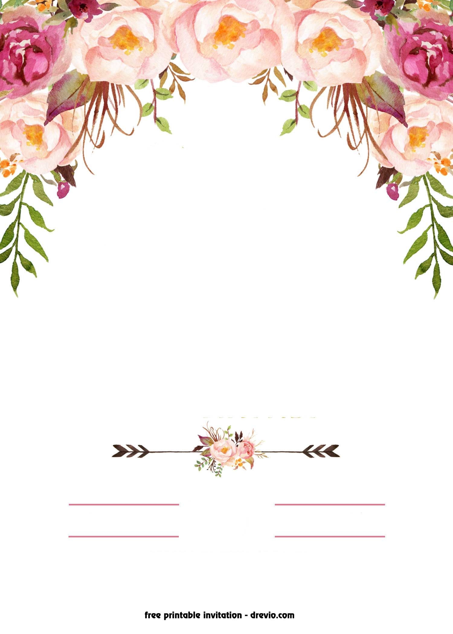 Free Printable Boho Invitation Templates