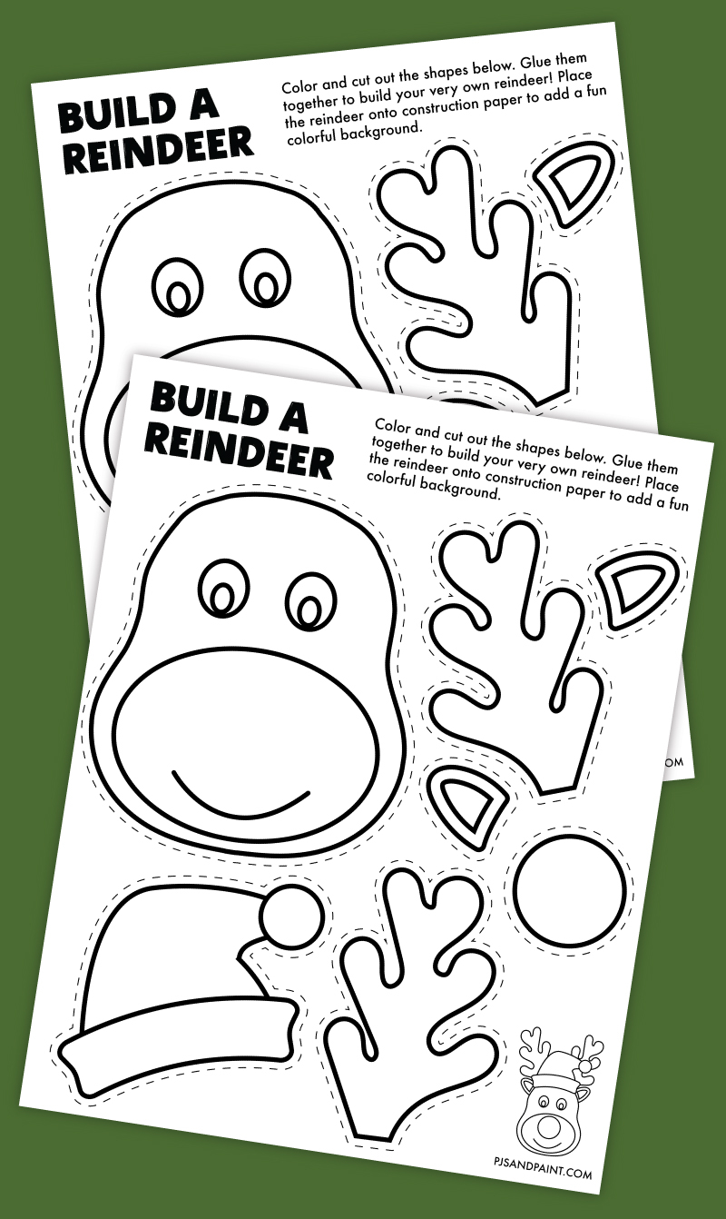 Free Printable Build A Reindeer Craft Pjs And Paint