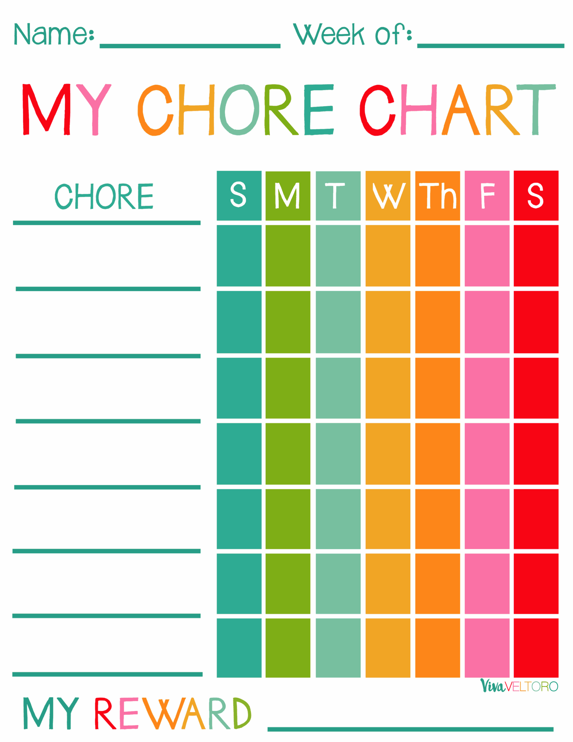 Free Printable Chore Checklist Templates