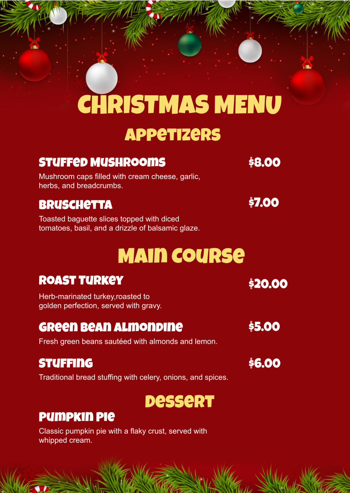 Free Printable Christmas Menu Template To Edit Online Free Printable Christmas Menu Template To Edit Online