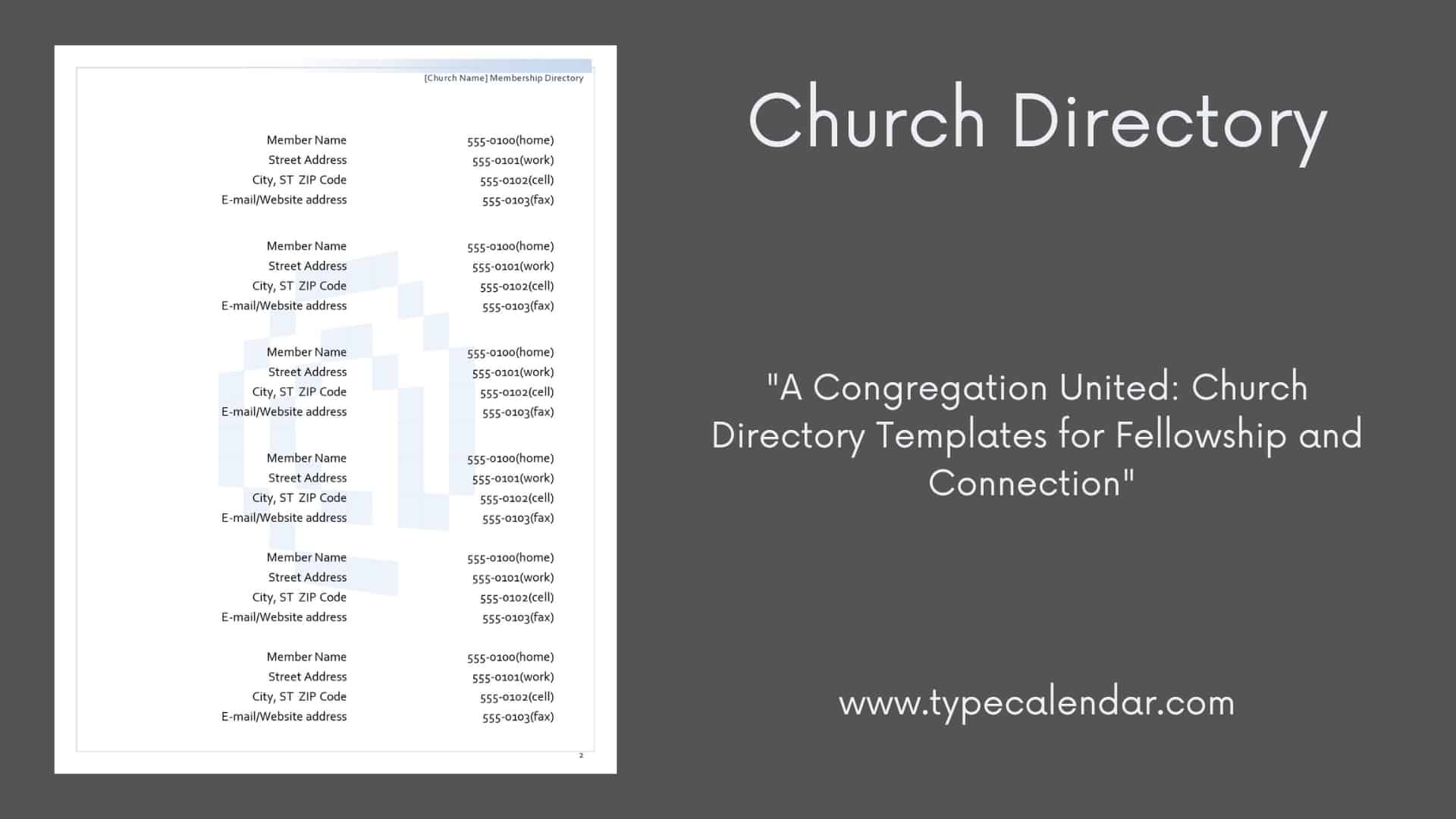 Free Printable Church Directory Templates Excel Word Editable Free Printable Church Directory Templates Excel Word Editable